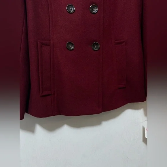 Calvin Klein Women's Burgundy Peacoat Quilt Lined Size 10 - Picture 4 of 5